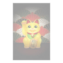 Yellow Ceramic Maneki Neko Stationery Design