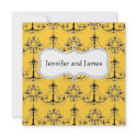 Yellow Chandelier Save The Date Announcement invitation