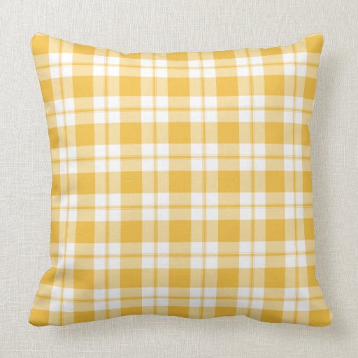 Yellow Check Pillow Zazzle