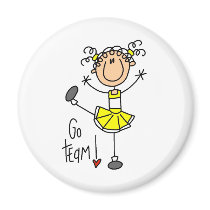 Yellow Cheerleader magnets by stick_figures Yellow Cheerleader magnets
