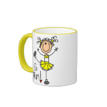 Yellow Cheerleader mugs by stick_figures Yellow Cheerleader mugs
