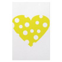 yellow cheese heart icon stationery