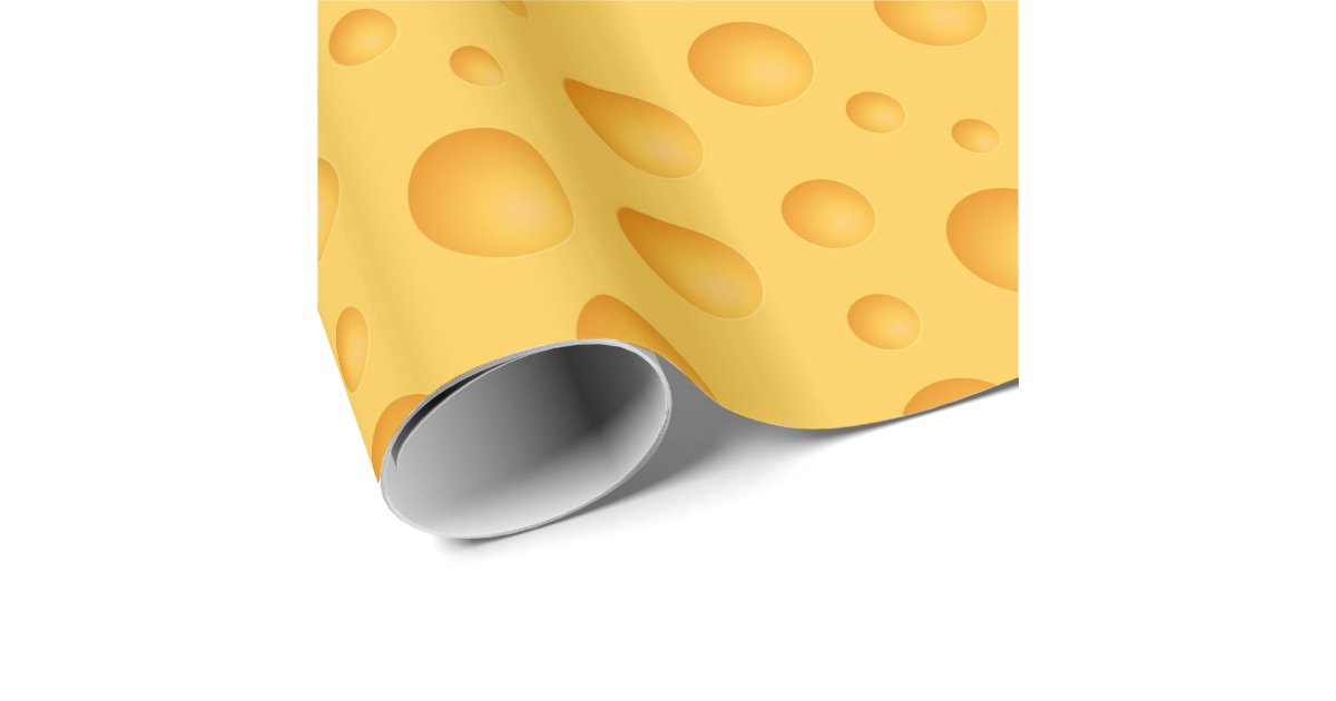 Yellow Cheese Pattern Wrapping Paper Zazzle