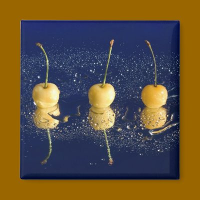 yellow cherries_4 magnets by VioDePhoto