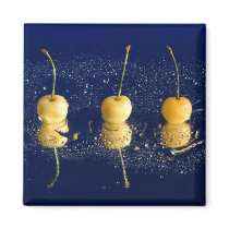 yellow cherries_4 magnets by VioDePhoto yellow cherries_4 magnets