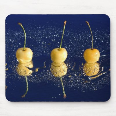 yellow cherries_4 mouse mats by VioDePhoto