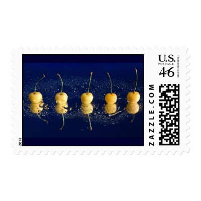 yellow cherries_4 postage stamp by VioDePhoto