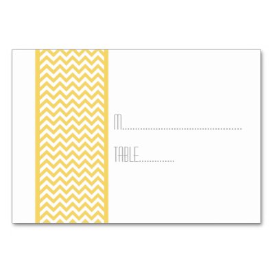 Yellow Chevron Border Escort Card