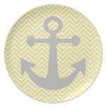 Yellow Chevron Gray Anchor plates