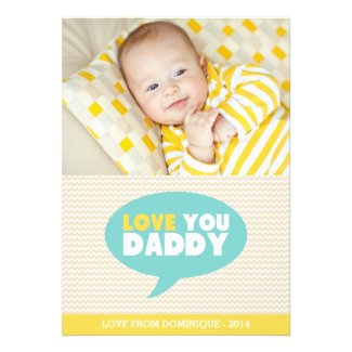 Yellow Chevron Love You Daddy | Father's Day Card