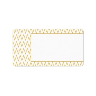 Yellow Chevron Pattern Blank Address Labels label