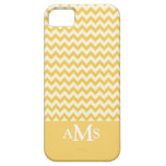 Yellow Chevron Stripe 3  Monogram iPhone 5 Case