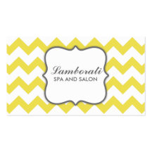 Yellow Chevron Zig Zag Pattern Elegant Modern Business Card