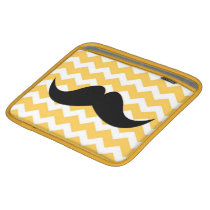 Yellow chevron zigzag pattern cute chic mustache ipad sleeves