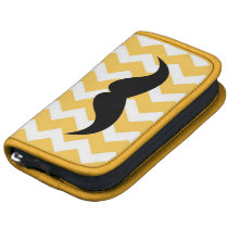 Yellow chevron zigzag pattern cute chic mustache planners