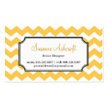 Yellow chevron zigzag pattern stylish personal business card
