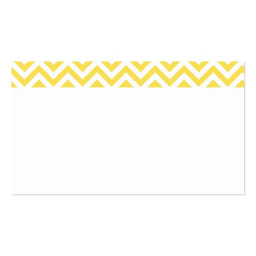 Yellow Chevron Zigzag Personalized Monogram Business Card (back side)