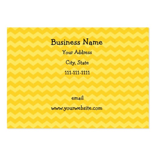 Yellow chevrons business card templates (front side)