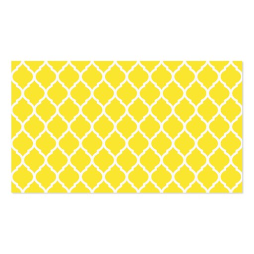 Yellow Chic Moroccan Lattice Photo Business Cards (back side)