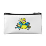 Yellow chick blue ribbon around belly.png cosmetics bags