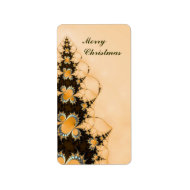 Yellow Christmas Tree Gift Tag Address Label