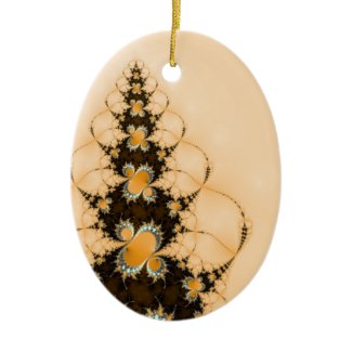 A modern christmas tree decoration with a yellow and green fractal tree