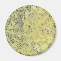 yellow chrysanthamum art fridge magnet