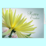 Yellow Chrysanthemum Happy Easter Card cards