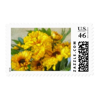 Yellow Chrysanthemums 3 stamp