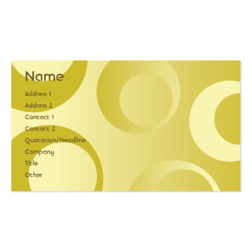 Yellow Circles - Business Business Card (front side)
