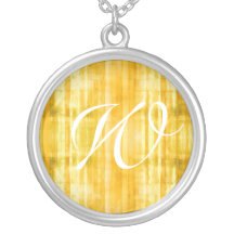 Yellow Colored Sterling Silver Necklace Letter