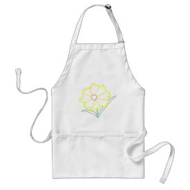 Yellow Coreopsis Flower Outline Apron