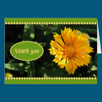 Yellow Coreopsis Flower Thank You Card cards