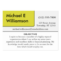 Yellow Corner RESUME Business Cards business cards