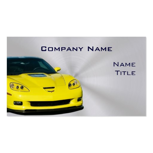 Yellow Corvette Business Cards (front side)