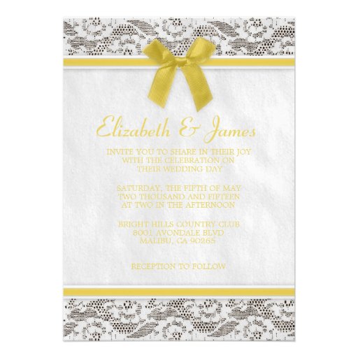 Yellow Country Lace Wedding Invitations