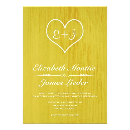 Yellow Country Wedding Invitations