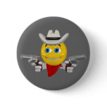 Yellow cowboys smiley face pinback buttons