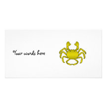 Yellow crab photo greeting card