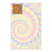 Yellow Crazy Fractal Customized Stationery