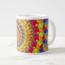 Yellow Crazy Fractal Extra Large Mug