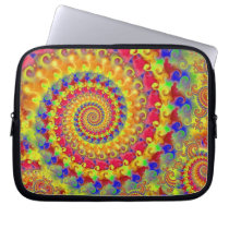 Yellow Crazy Fractal Laptop Computer Sleeves