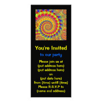 Yellow Crazy Fractal slim Custom Invitations