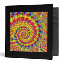 Yellow Crazy Fractal Vinyl Binder