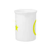 Yellow Crescent & Star.png Beverage Pitcher