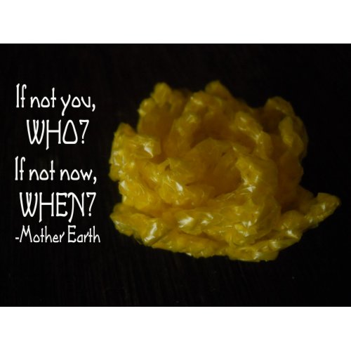 Yellow Crochet Rose print