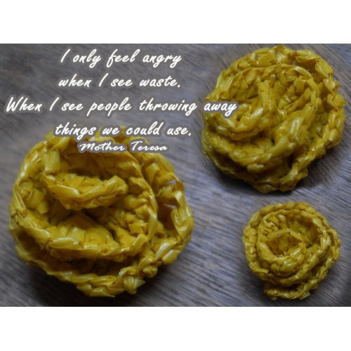 Yellow Crochet Rose print
