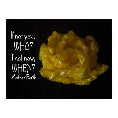 Yellow Crochet Rose print