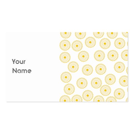 Yellow Cupcake Pattern. Business Card Template (front side)