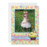 Yellow Cupcake Photo Card Custom Announcements
